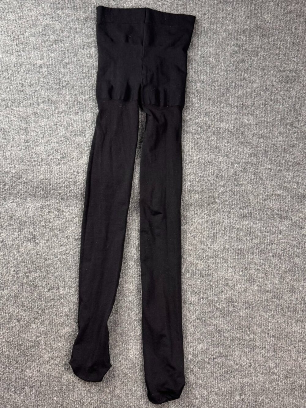 womens black opaque control top tights stretch footed pantyhose one size os